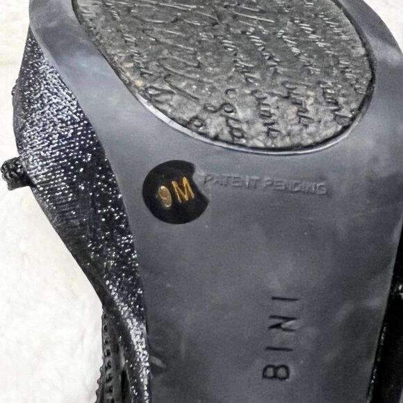 Gianni Bini Black Sparkly Embellished Formal Prom Heels Size 9 - Picture 14 of 14